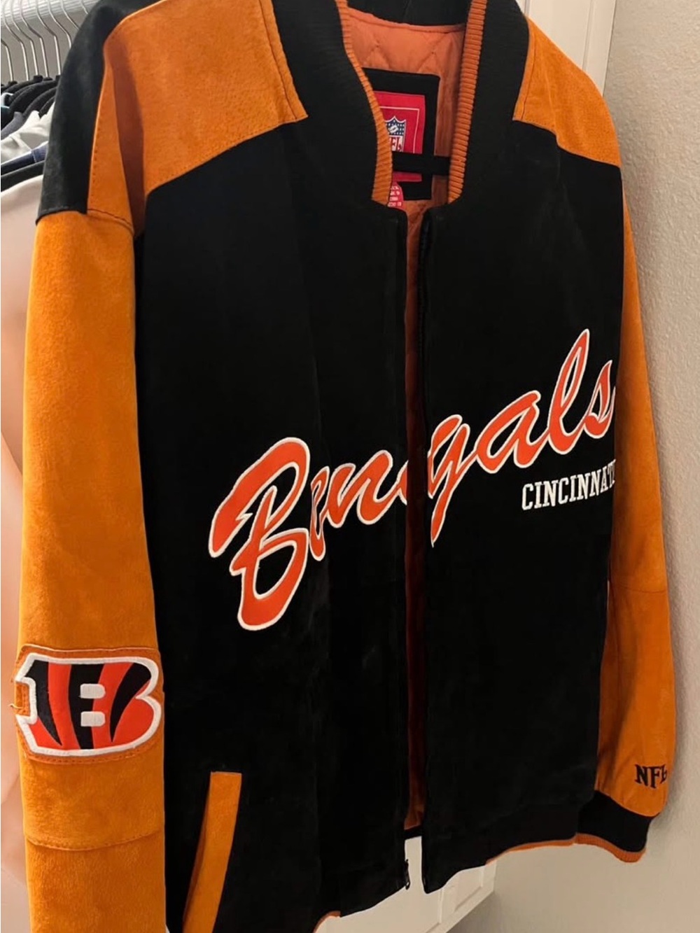 Cincinnati Bengals Black & Orange Varsity Bomber Jacket